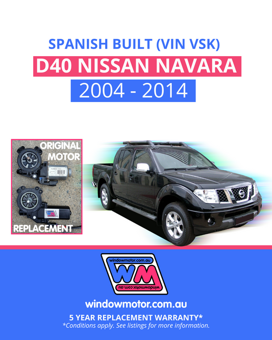 Spanish Built D40 Nissan Navara RHF Power Window Motor DIY