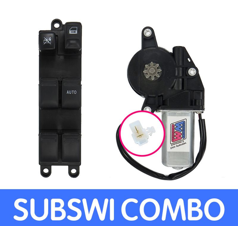 window motor and Genuine Subaru master switch combo to fit 2001-2007 GD, GG Subaru Impreza/WRX - LEFT FRONT