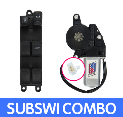 window motor and Genuine Subaru master switch combo to fit 2001-2007 GD, GG Subaru Impreza/WRX - LEFT FRONT