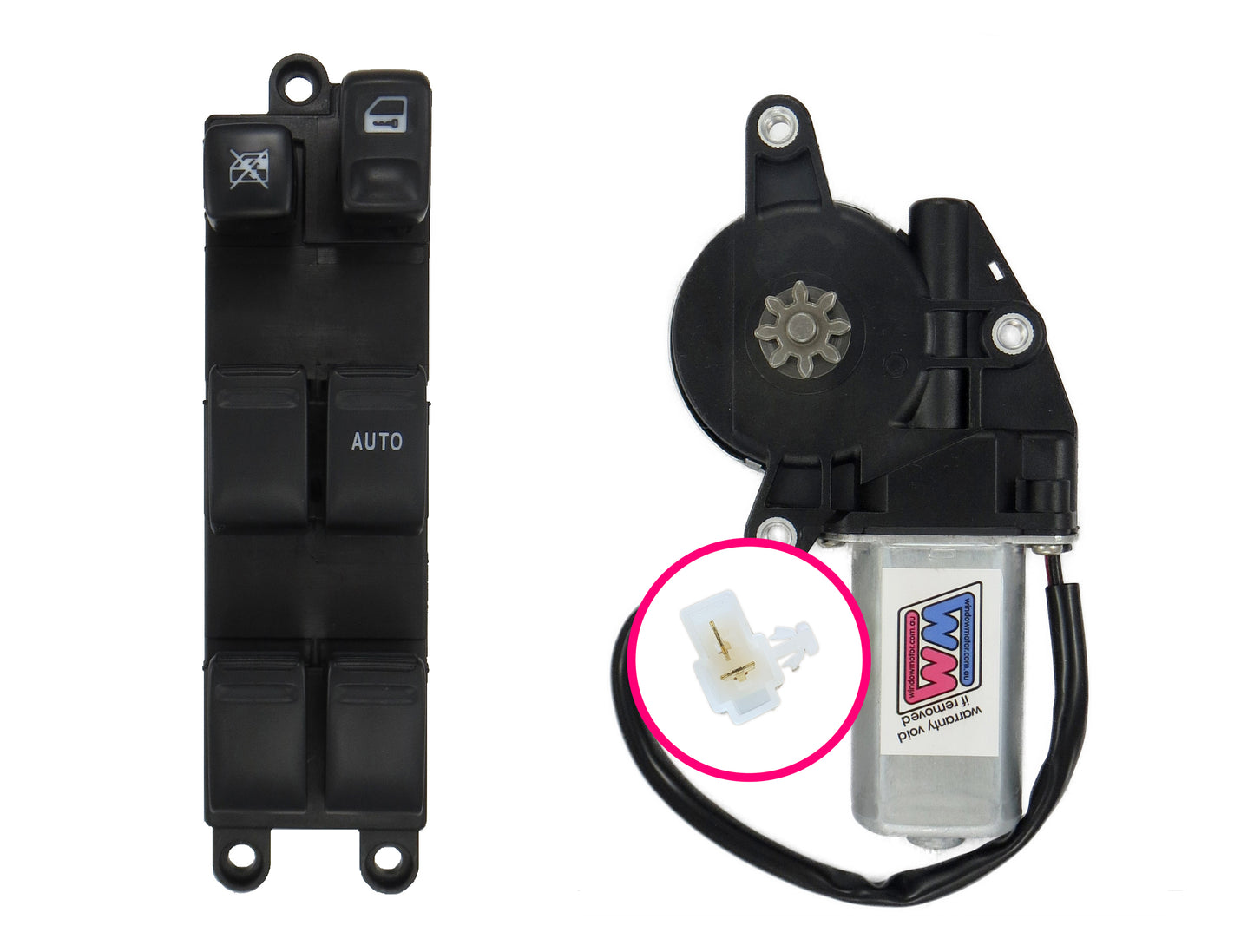 window motor and Genuine Master Switch combo to fit 2002-2008 Subaru SG Forester - LEFT REAR