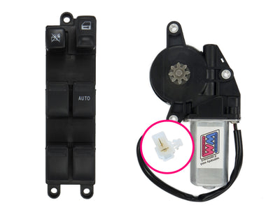 window motor and Genuine Master Switch combo to fit 2002-2008 Subaru SG Forester - LEFT REAR