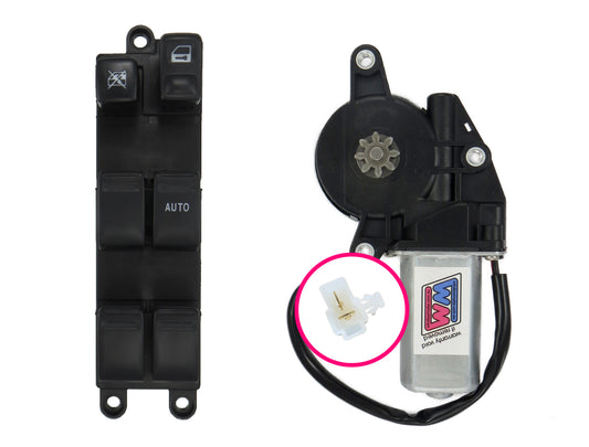window motor and Genuine Master Switch combo to fit 2002-2008 Subaru SG Forester - LEFT REAR